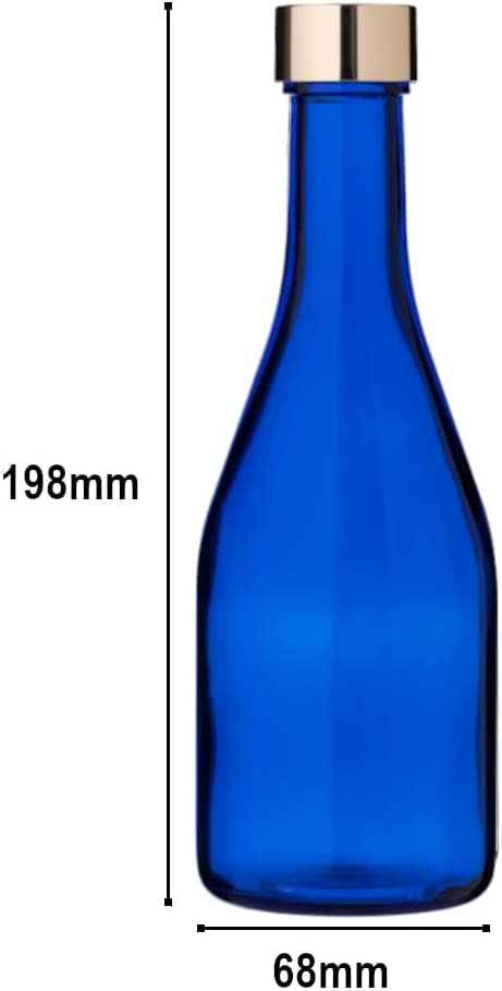 Amazon｜ガラス瓶 ウォーター ボトル 300ml ブルー 5本 保存 詰